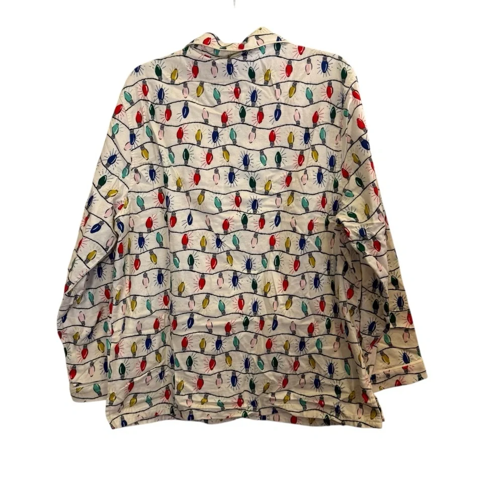 Hanna Andersson Adult Holiday Christmas Light Flannel Pajamas Sz L - Picture 4 of 13